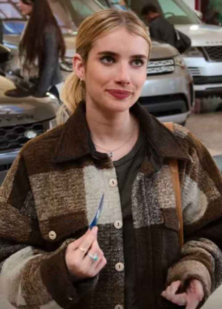 HOLIDATE (SLOANE) EMMA ROBERTS BROWN WOOL JACKET